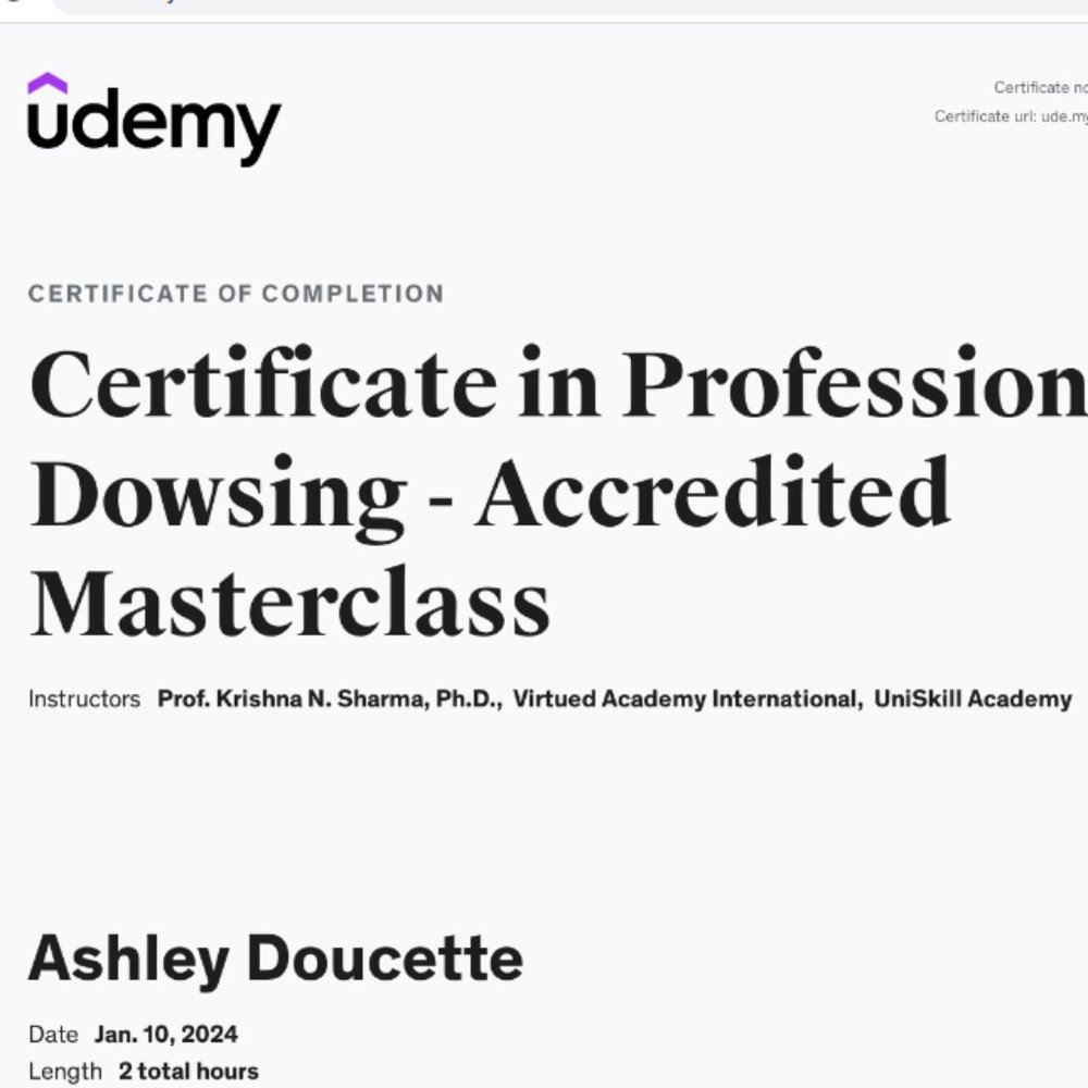 dowsing reading within an hour